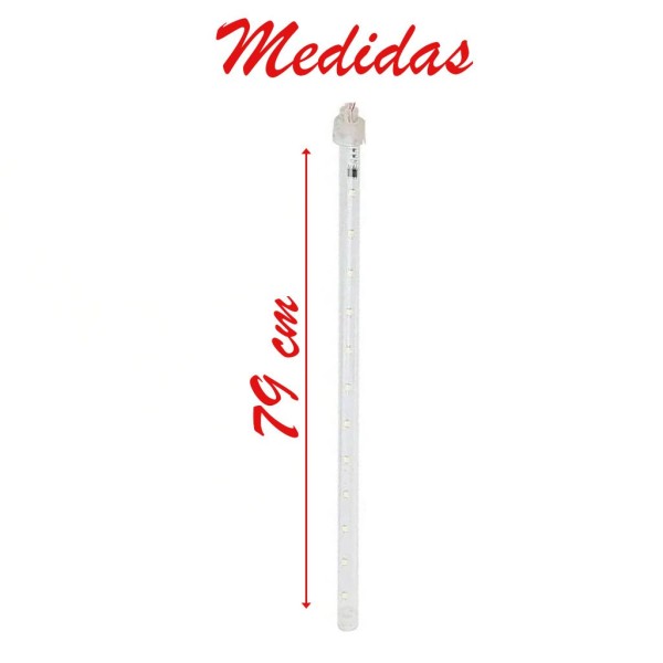 Encontraproduto.com.br - Pisca Cascata Chuva Gelo Meteoro 8 Tubos Bastão Natal 79cm 220v