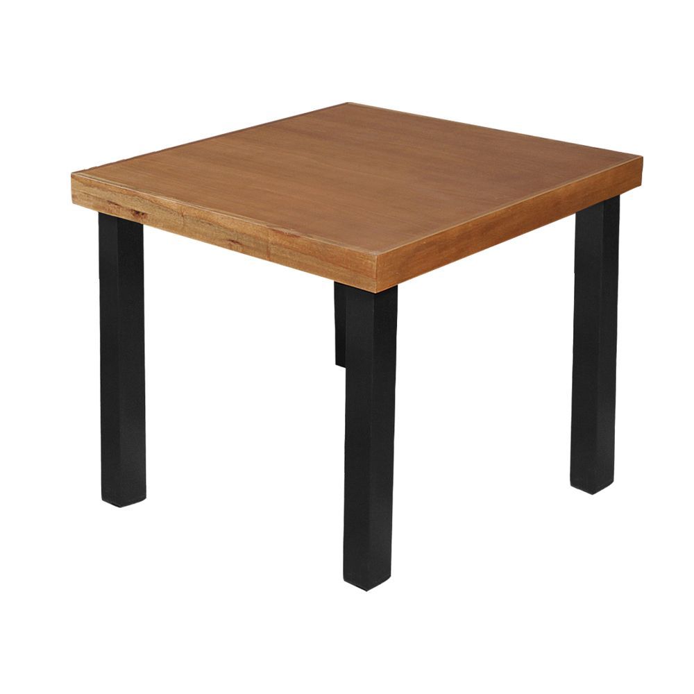 Encontraproduto.com.br - Mesa Jantar Catarina Quadrada 1M Com 4 Cadeiras Confort Ripada - Castanho - Marrom