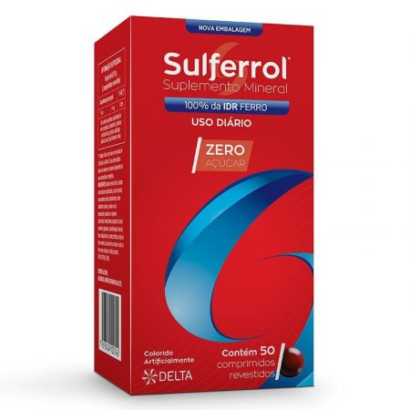 Encontraproduto.com.br - Sulferrol Delta com 50 comprimidos revestidos