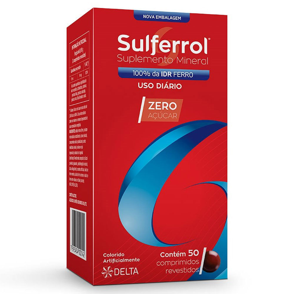 Encontraproduto.com.br - Sulferrol Delta com 50 comprimidos revestidos