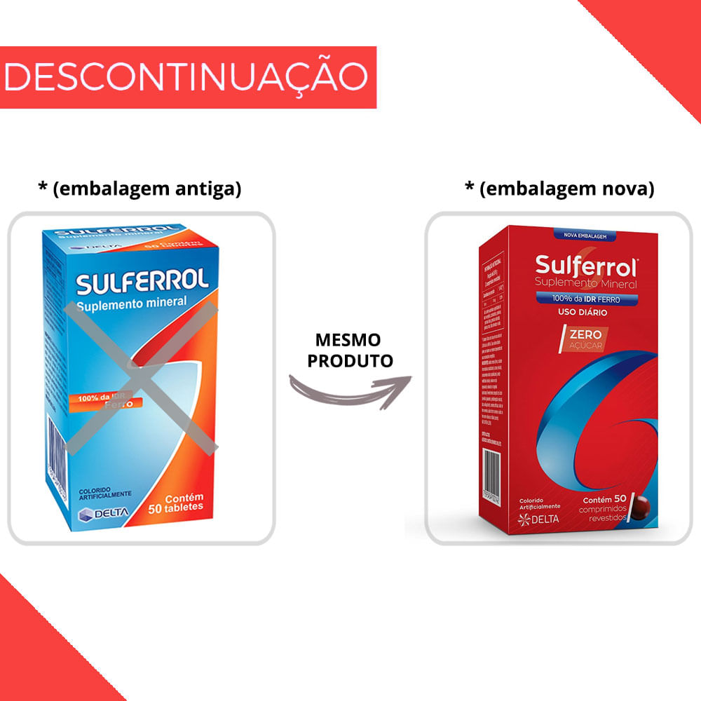 Encontraproduto.com.br - Sulferrol Delta com 50 comprimidos revestidos