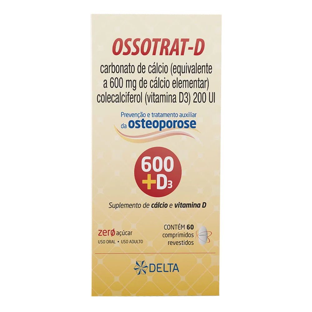 Encontraproduto.com.br - Ossotrat-D 600+D3 Suplemento Alimentar Com 60 Comprimidos Revestidos