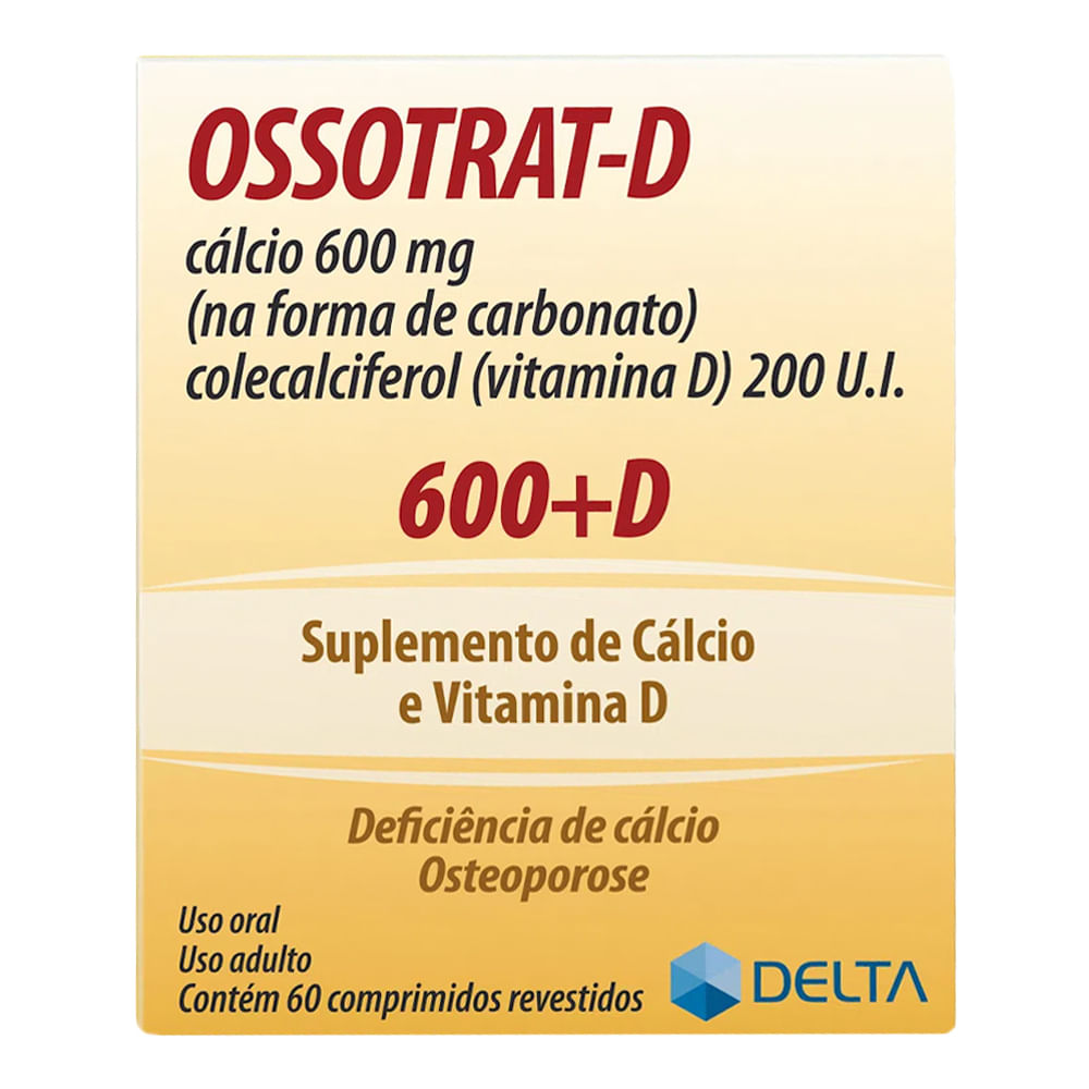 Encontraproduto.com.br - Ossotrat-D 600+D3 Suplemento Alimentar Com 60 Comprimidos Revestidos