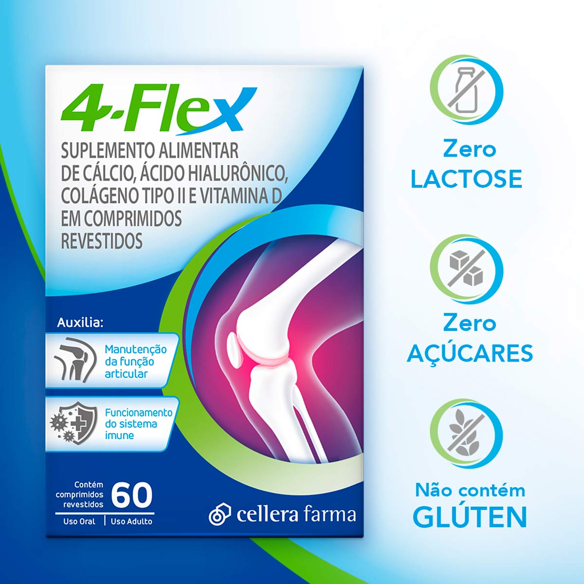 Encontraproduto.com.br - Suplemento Alimentar 4-flex Com 60 Comprimidos Revestidos