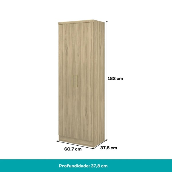 Encontraproduto.com.br - Armário Utilitário Multiuso Carraro 0424 2 Portas Noce