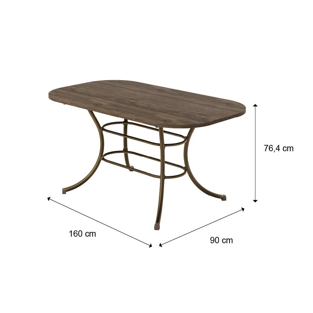 Encontraproduto.com.br - Conjunto Sala De Jantar Egeu C/ Mesa E 6 Cadeiras Ouro Velho Carraro