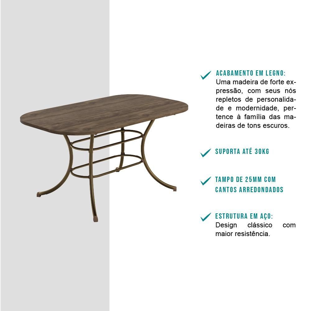 Encontraproduto.com.br - Conjunto Sala De Jantar Egeu C/ Mesa E 6 Cadeiras Ouro Velho Carraro