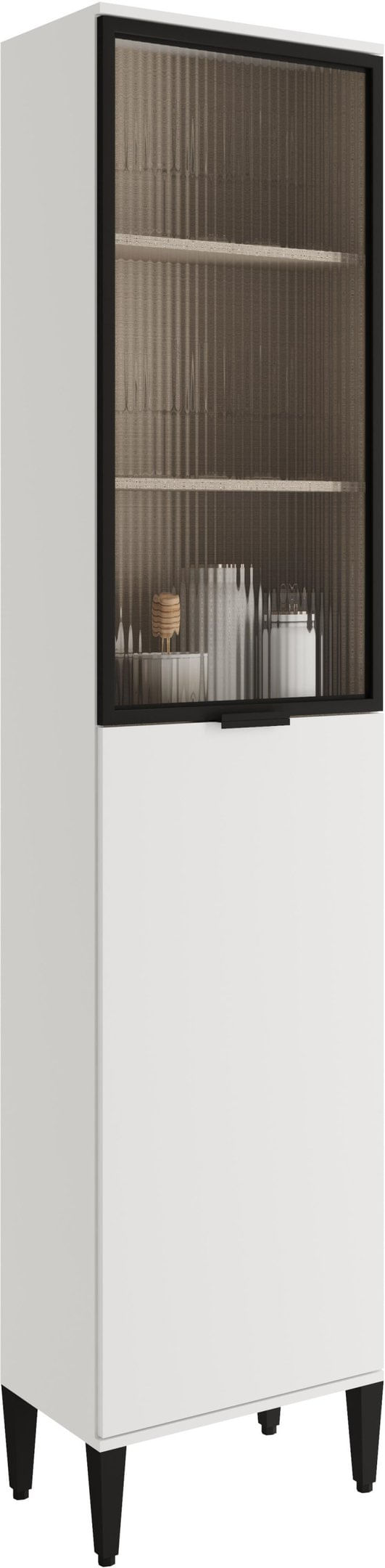 Encontraproduto.com.br - Paneleiro Duplo 2 Portas com Vidro Alpha Carraro Branco