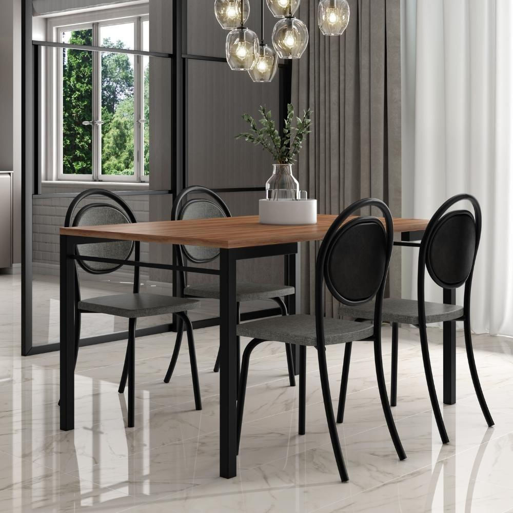 Conjunto Sala De Jantar Mesa E 4 Cadeiras Morelia Carraro