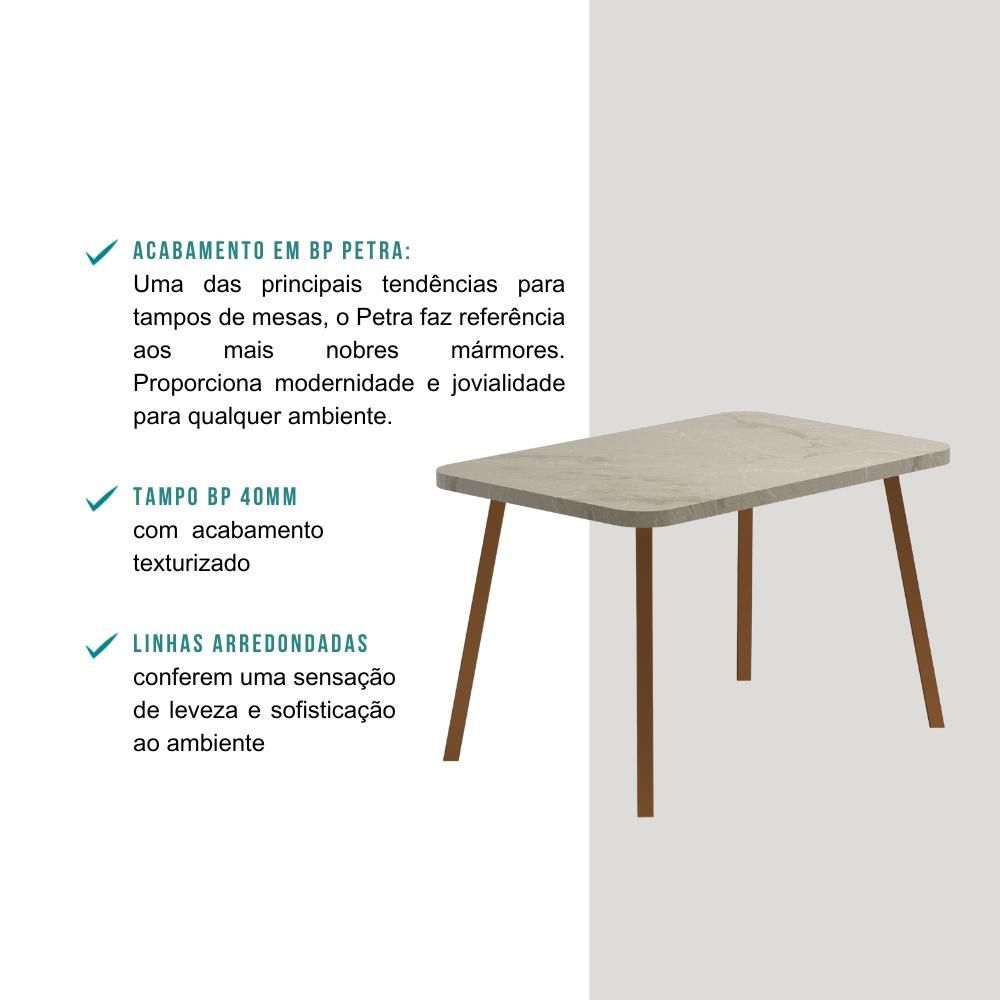 Encontraproduto.com.br - Mesa De Jantar 4 Lug Retangular 1,2m Stellar Carraro Pet Ros