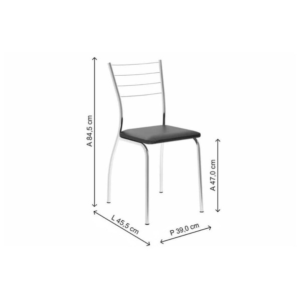Encontraproduto.com.br - Cadeira Sala De Jantar 1700 Kit 2 Un Cromado-suede Conhaque - Carraro