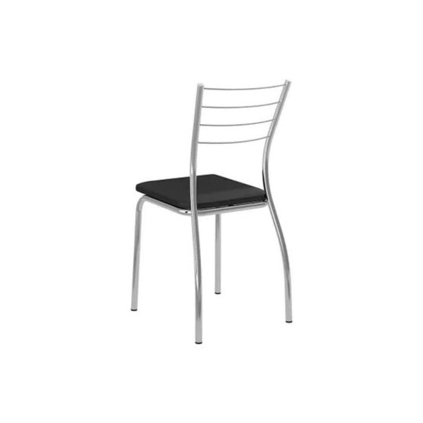 Encontraproduto.com.br - Cadeira Sala De Jantar 1700 Kit 2 Un Cromado-suede Conhaque - Carraro