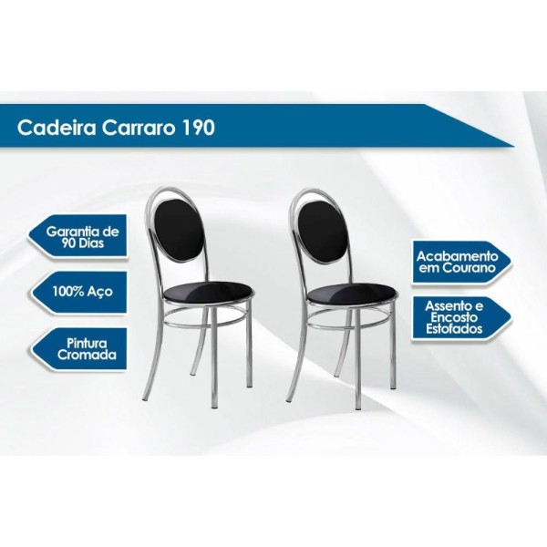Encontraproduto.com.br - Cadeira Sala De Jantar 190 Aço Kit 2 Uni Ouro Velho - Assento Camur?a Conhaque - Carraro