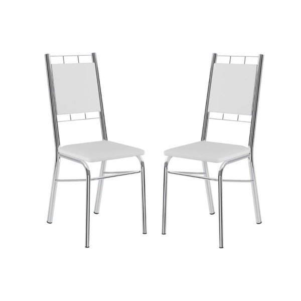 Encontraproduto.com.br - Kit 2 Cadeiras de Cozinha 1724 2 Un Ouro Velho - Assento Camur?a Conhaque - Carraro