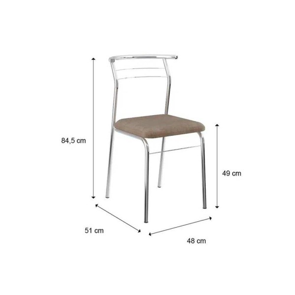 Encontraproduto.com.br - Kit 2 Cadeiras de Cozinha 1708 2 Un Ouro Velho - Assento Camur?a Conhaque - Carraro
