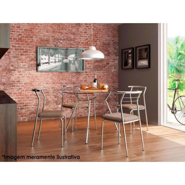 Encontraproduto.com.br - Kit 2 Cadeiras de Cozinha 1708 2 Un Ouro Velho - Assento Camur?a Conhaque - Carraro