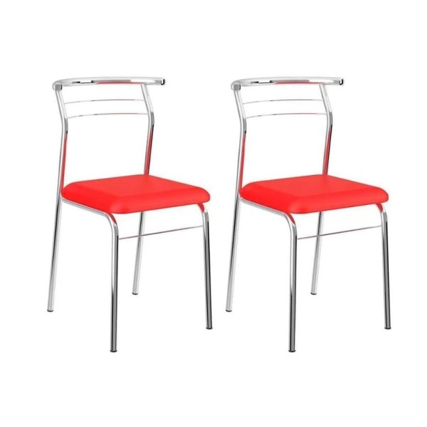 Encontraproduto.com.br - Kit 2 Cadeiras de Cozinha 1708 2 Un Ouro Velho - Assento Camur?a Conhaque - Carraro