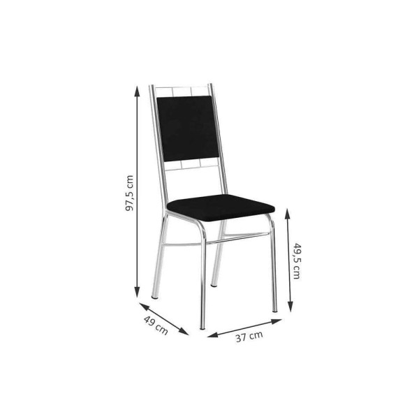Encontraproduto.com.br - Cadeira de Cozinha 1724 Kit 2 Un Ouro Velho - Assento Camur?a Conhaque - Carraro
