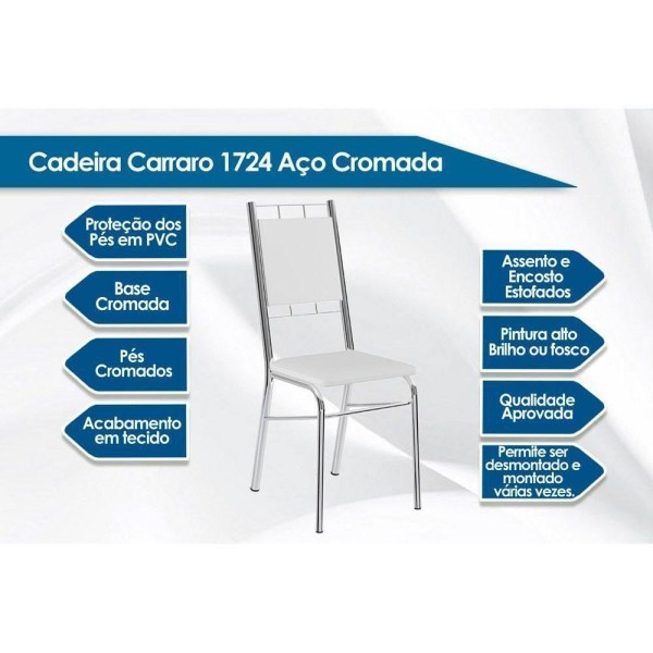 Encontraproduto.com.br - Cadeira de Cozinha 1724 Kit 2 Un Ouro Velho - Assento Camur?a Conhaque - Carraro