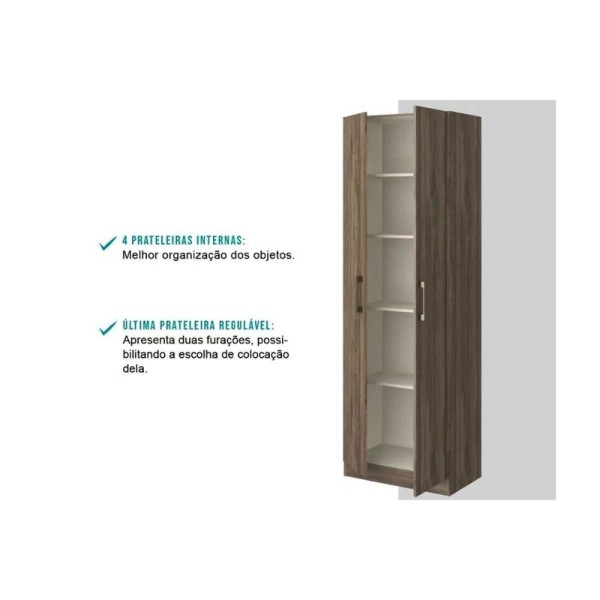 Encontraproduto.com.br - Armário Multiuso Infantil 626 c/ 2 Portas Branco - Carraro