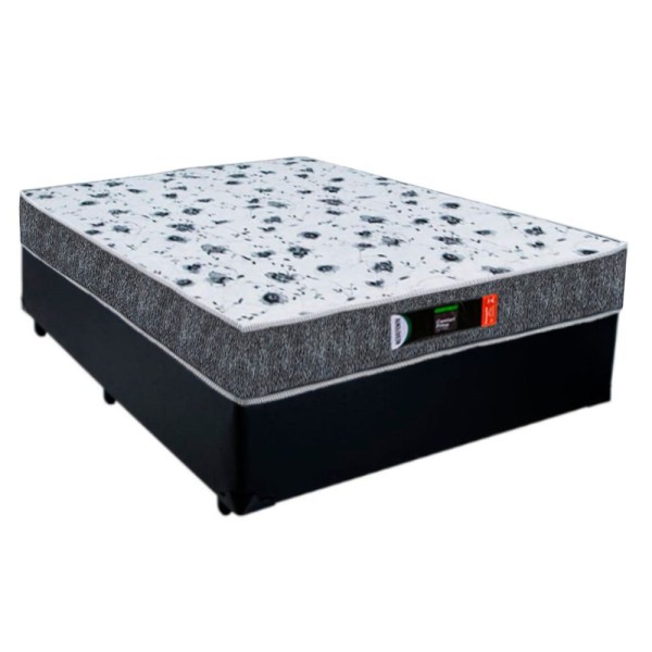 Encontraproduto.com.br - Cama Box Casal + Colchão Ortopédico Resistente Pró D28 Prime Colchões 138x188x60 Preto