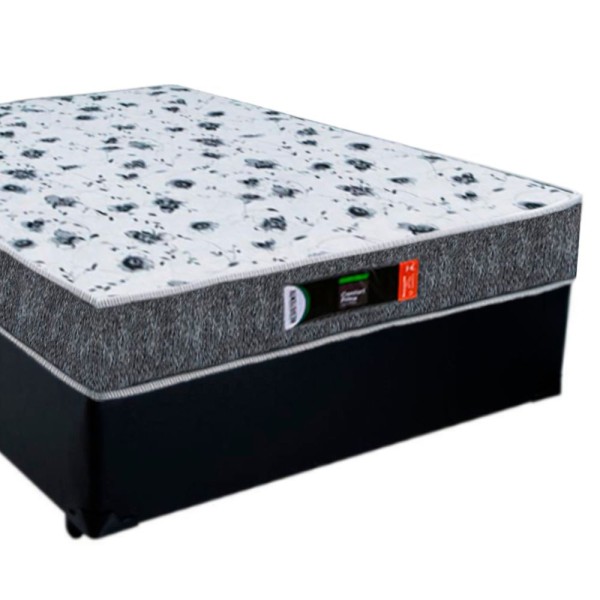 Encontraproduto.com.br - Cama Box Casal + Colchão Ortopédico Resistente Pró D28 Prime Colchões 138x188x60 Preto