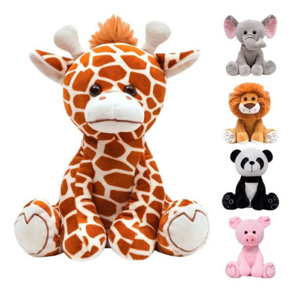 PELÚCIA PARA BEBÊ INFANTIL SAFARI ANIMAIS FAZENDA DECORAÇÃO ANTIALÉRGICO 25CM BUBA BABY Cor:Minha Girafinha