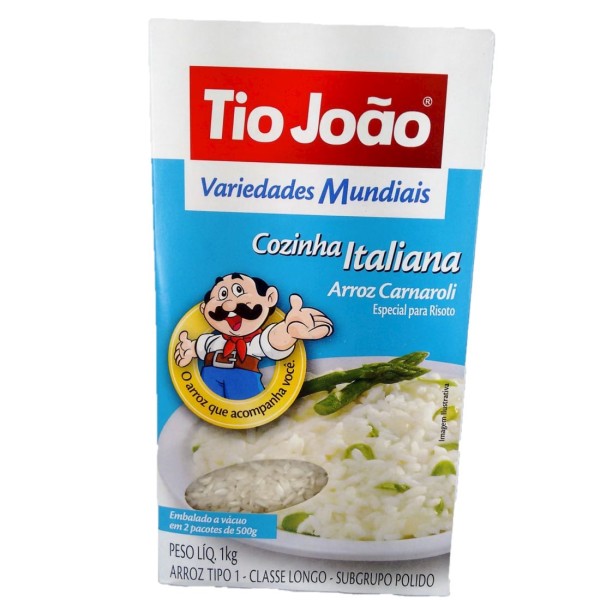 Arroz Carnaroli TIo João Variedades Mundiais Cozinha Italiana 1kg