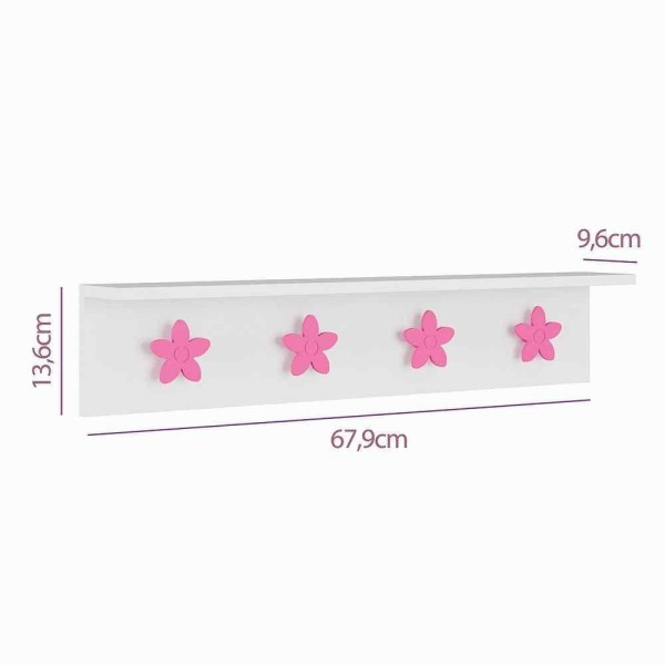 Encontraproduto.com.br - Cabideiro Infantil Estrela Branco/Prink Pura Magia