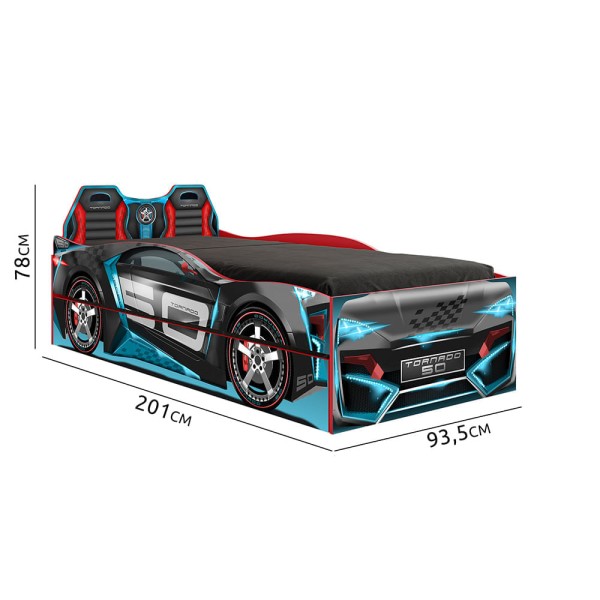 Encontraproduto.com.br - Bicama Infantil Carro Tornado Fun com Luz de Led Pura Magia