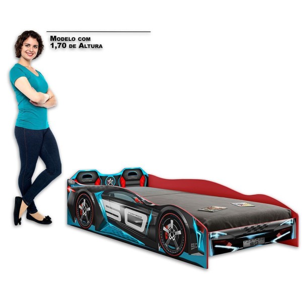 Encontraproduto.com.br - Cama Infantil Tornado Plus Com Led Preto Pura Magia