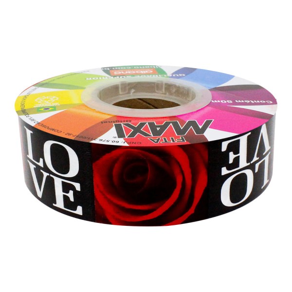 Fita Maxi Love Rose Preto 32mmX50m - ALBANO