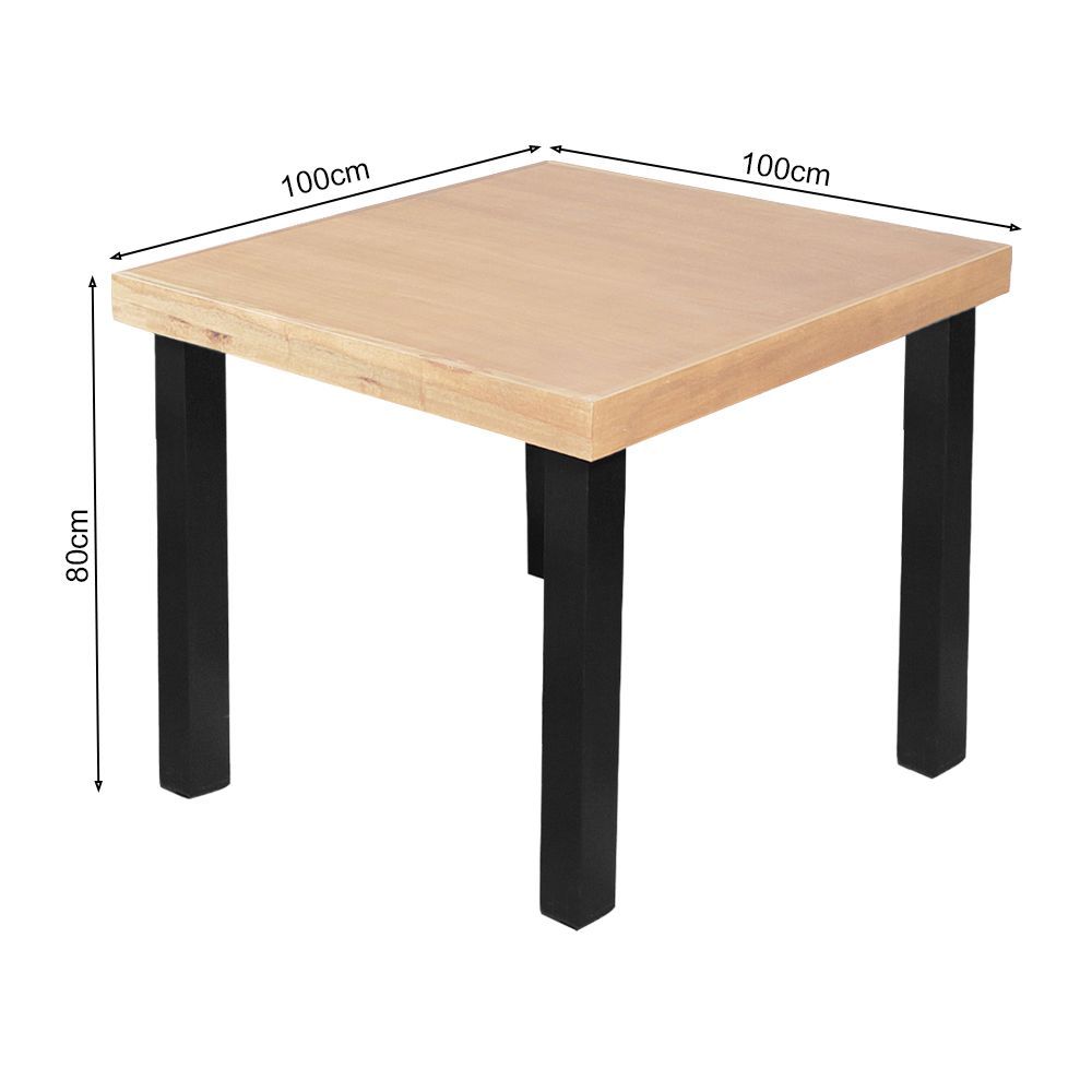 Encontraproduto.com.br - Mesa Jantar Catarina Quadrada 1M Com 4 Cadeiras Confort Ripada - Natural - Marrom