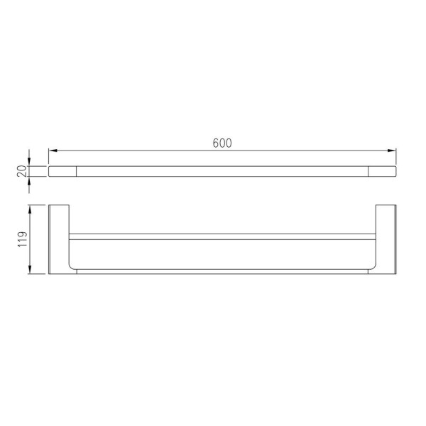 Encontraproduto.com.br - Toalheiro Porta Toalhas De Banho Duplo De Parede 60 Lux
