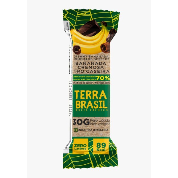 Encontraproduto.com.br - Bananada Terra Brasil Cremosa Tipo Caseira com Chocolate 70% 25g