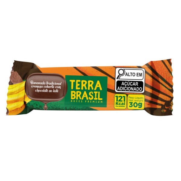 Bananada Tradicional Cremosa com Chocolate ao Leite Zero Lactose Terra Brasil 30g