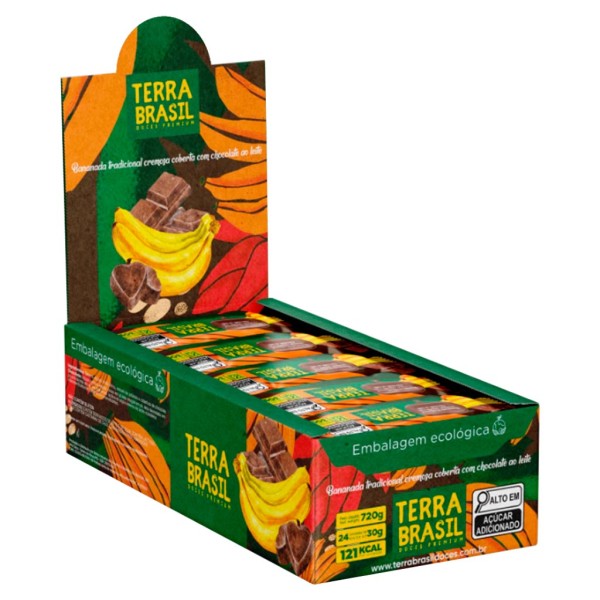 Encontraproduto.com.br - Bananada Coberta com Chocolate c/24 - Terra Brasil