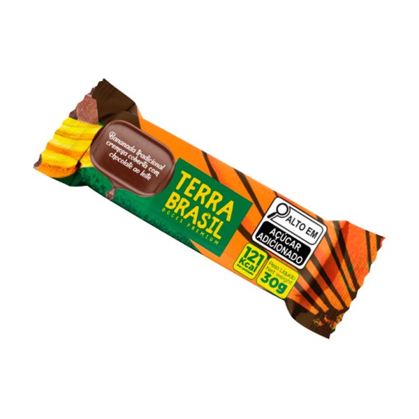 Encontraproduto.com.br - Bananada Coberta com Chocolate c/24 - Terra Brasil