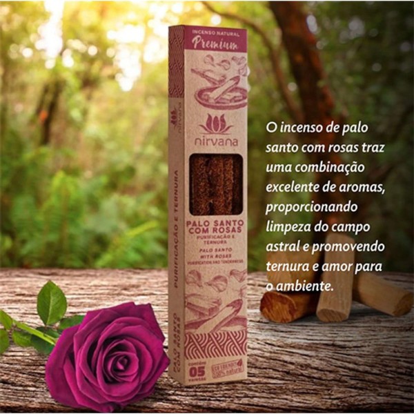 Encontraproduto.com.br - Incenso Nirvana Premium De Palo Santo Com Rosa