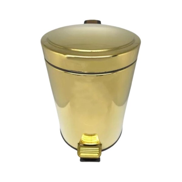 Encontraproduto.com.br - Lixeira Dourada Em Aço Inox Para Banheiro Com Pedal 30l Fineza Novo Design