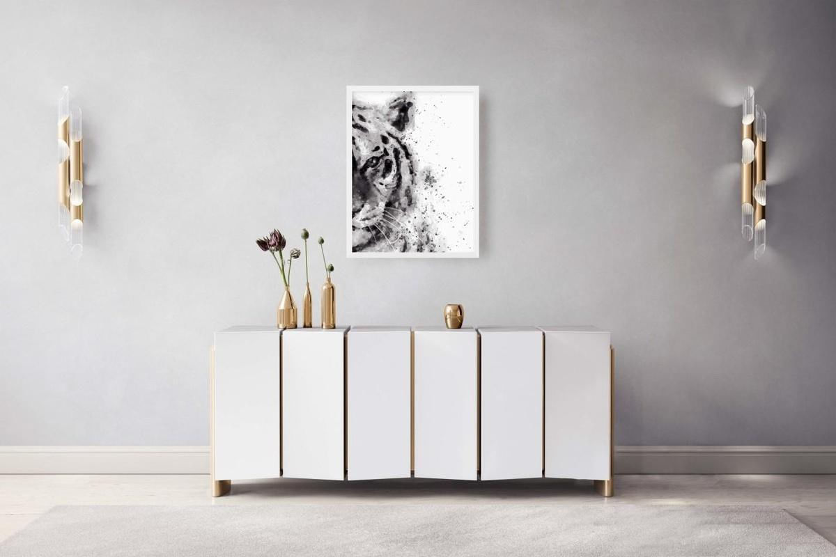 Quadro Decorativo Illuminato Tigre Aquarela