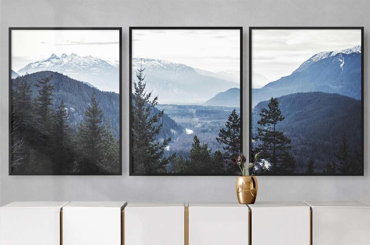 Quadro Decorativo Illuminato Floresta Kit com 3 Peças