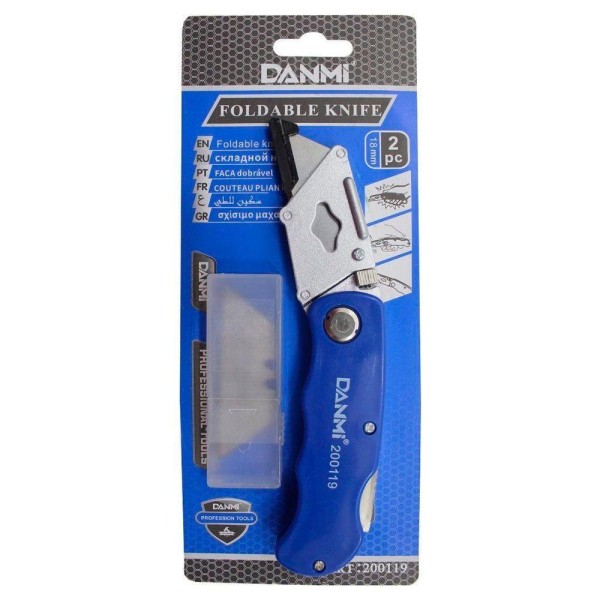 Encontraproduto.com.br - Estilete Trapezoidal Dobrável Profissional 18MM DANMI®