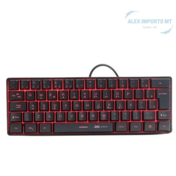 Encontraproduto.com.br - Teclado Gamer Semi Mecânico Tecrado Com Led Usb Para Pc