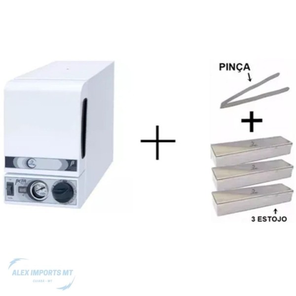 Encontraproduto.com.br - Estufa Beta 4L Esterilizadora De Alicates Aço Inox 3 Estojos