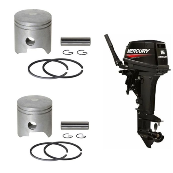 Encontraproduto.com.br - 2 Pistões E Aneis Popa Mercuri 15Hp Japoneis Super Istander