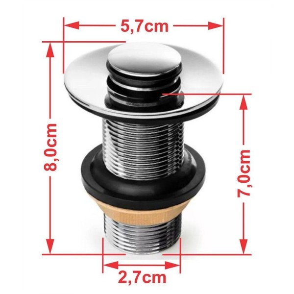 Encontraproduto.com.br - Kit Cuba Xrt55 Torneira Luxo 1195 Metal Válvula Click 1 Polegada B Sifão Pvc Flexível Compace Rosa