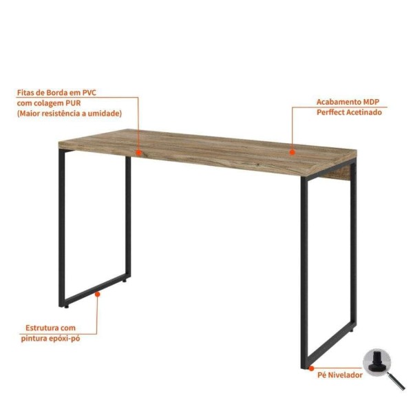 Encontraproduto.com.br - Mesa de Escritório Studio Carvalho 120 cm