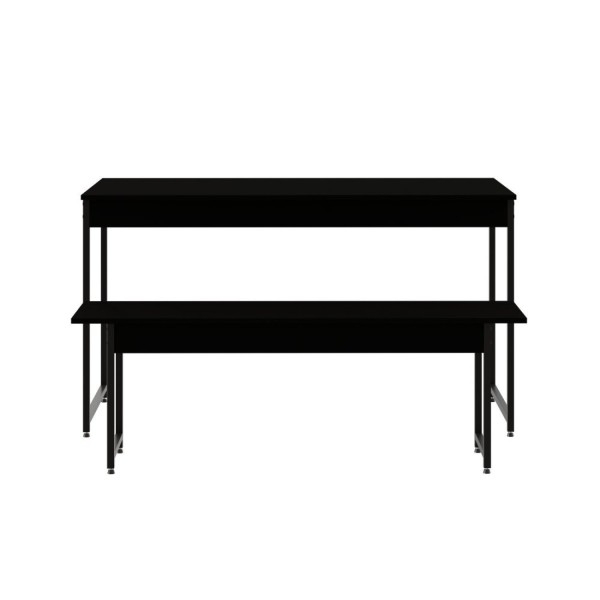 Encontraproduto.com.br - Conjunto Mesa de Jantar Industrial com 1 Banco - Preto