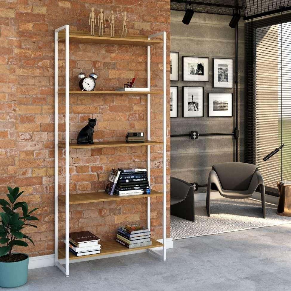 Estante Studio Mel e Branca 80x187 cm